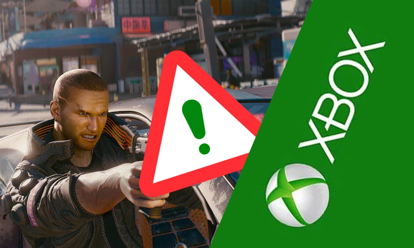 Der Xbox Store warnt vor Fehlern in Cyberpunk 2077 - (C) CD Projekt Red, Microsoft; Bildmontage: DailyGame.at