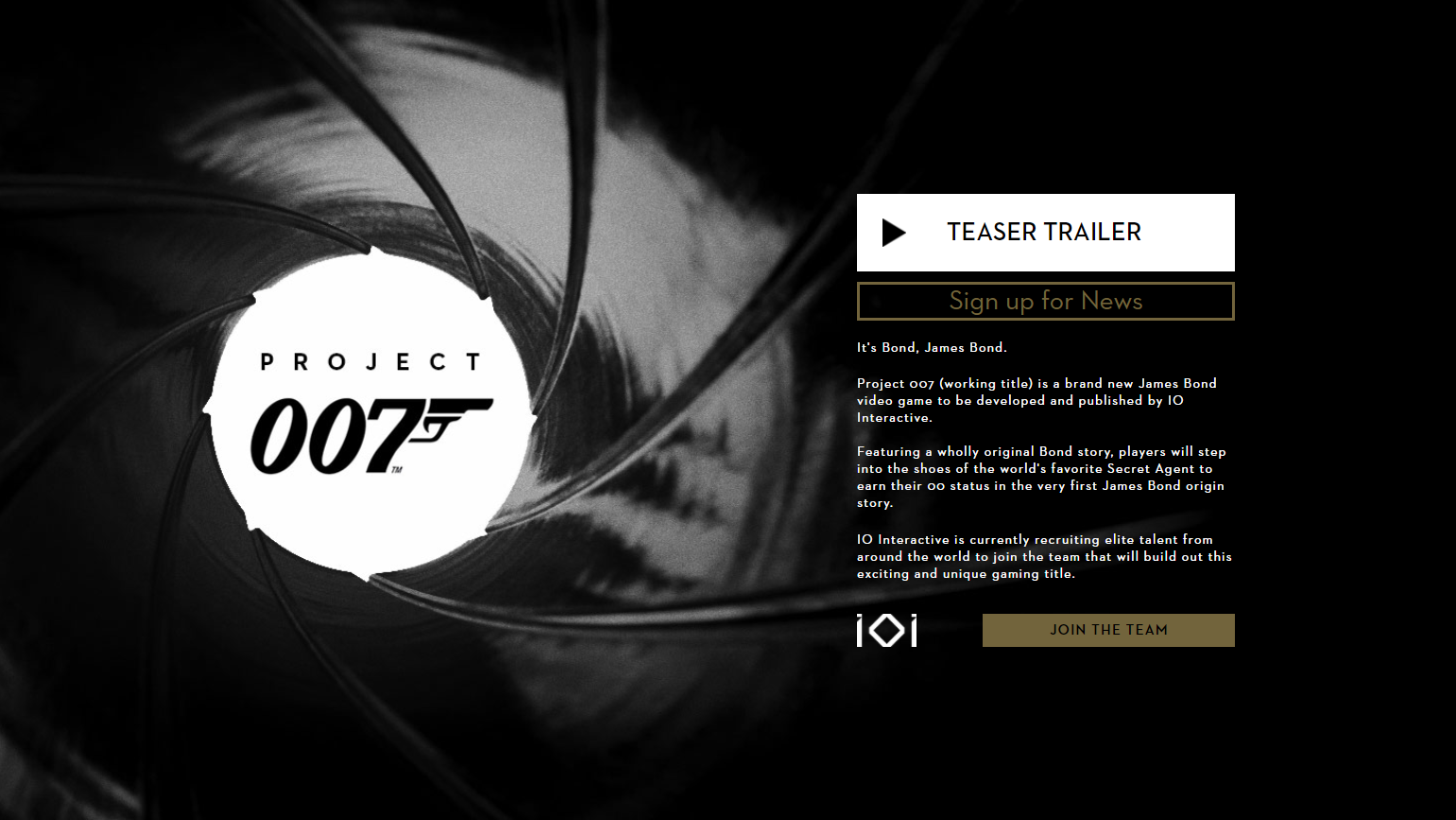 007 IO Interactive Website © IO Interactive, Screenshot: DailyGame