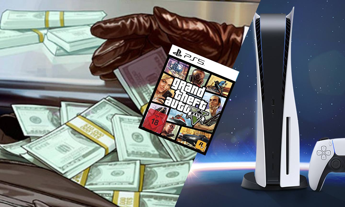 Welchen Preis wird GTA 5 für PS5 und Xbox Series X/S haben? - (C) Rockstar Games, Sony; Bildmontage: DailyGame