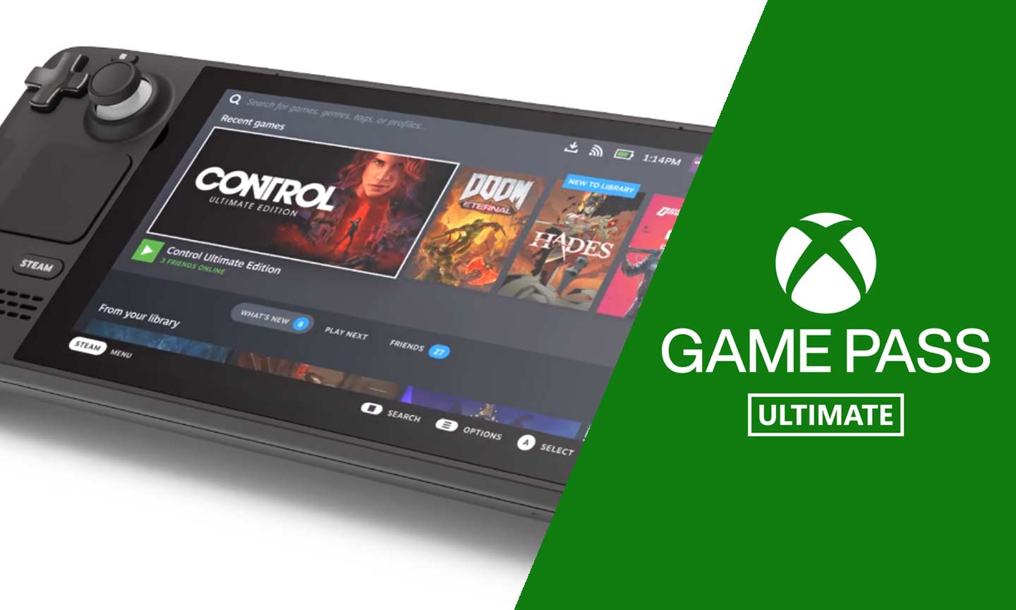 Den Xbox Game Pass Ultimate kann man möglicherweise über zwei Wege am Steam Deck zum Laufen bringen! - (C) Valve, Microsoft - Bildmontage: DailyGame