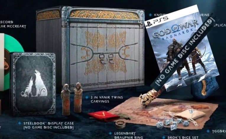 God of War Ragnarök: Collector's Edition wird OHNE Disk ausgeliefert. - (C) SIE - Bildmontage