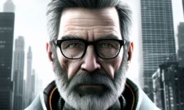 Gordon Freeman als Pensionist in Half-Life 3. - Bild: Erstellt mit Microsoft Bing Image Creator (KI)