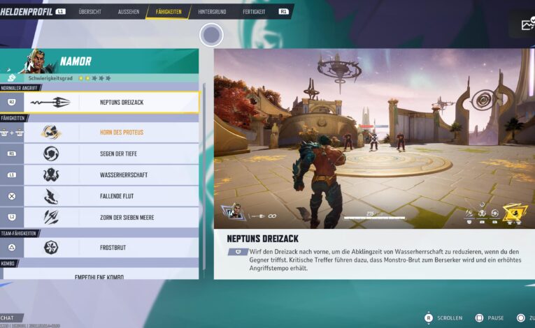 Marvel Rivals Namor Fähigkeiten © NetEase, Screenshot Daily Game