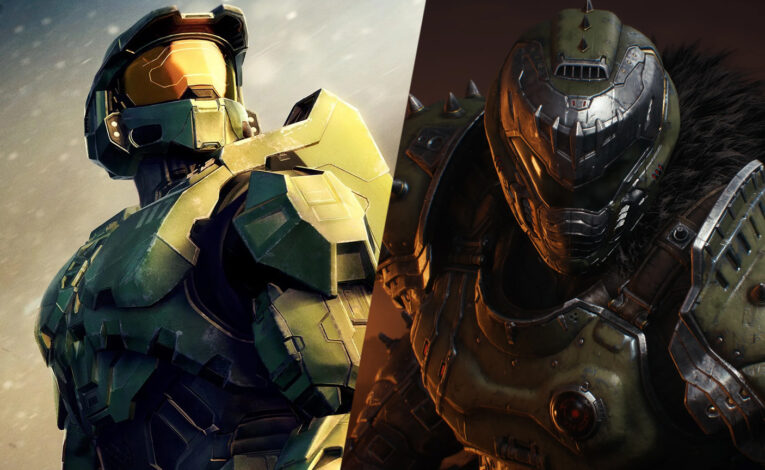 Master Chief (Halo) und DOOM Slayer (DOOM: The Dark Ages hätten sich ein Crossover verdient. Microsoft hatte etwas dagegen! - Bilder: Halo Studios, Bethesda