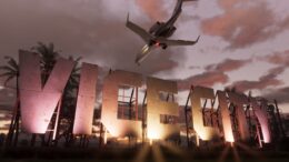 Screenshot aus GTA 6, der den VIce City-Schriftzug zeigt Millionen Gamer weltweit warten sehnsüchtig auf den Release von Grand Theft Auto 6 (GTA 6). Das Action-Open-World-Spiel erscheint am 19. November 2026. - Bild: Rockstar Games