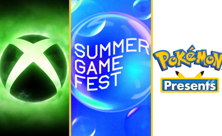 Xbox Games Showcase, Summer Game Fest, Pokémon Presents, Montage der Logos - Bilder © Xbox Game Studios, Summer Game Fest, The Pokémon Company