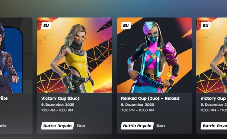 Auf der offiziellen Webseite von Fortnite bekommst du eine Übersicht einer Competitive-Bewerbe (Cash Cups). - Screenshot: Fortnite.com
