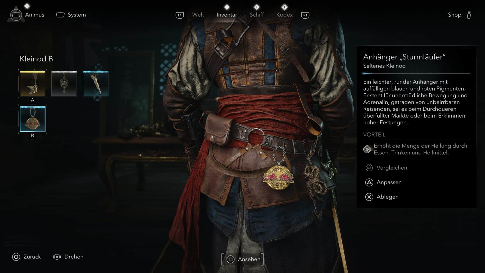 Red Bull Trinket in AC Black Flag Resynced © Ubisoft, Screenshot by DailyGame