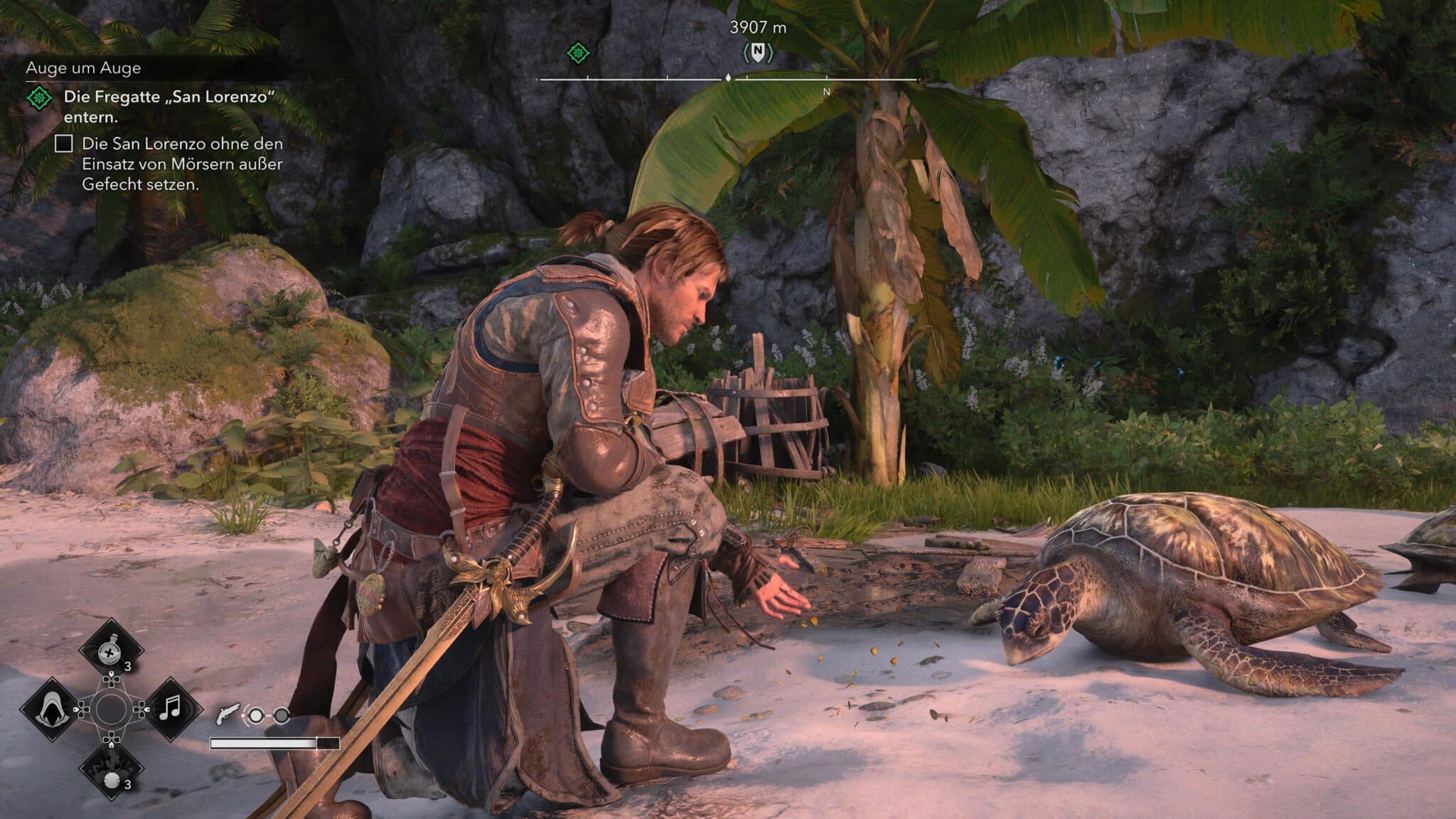 Schildkröten Füttern in AC Black Flag Resynced © Ubisoft, Screenshot by DailyGame,