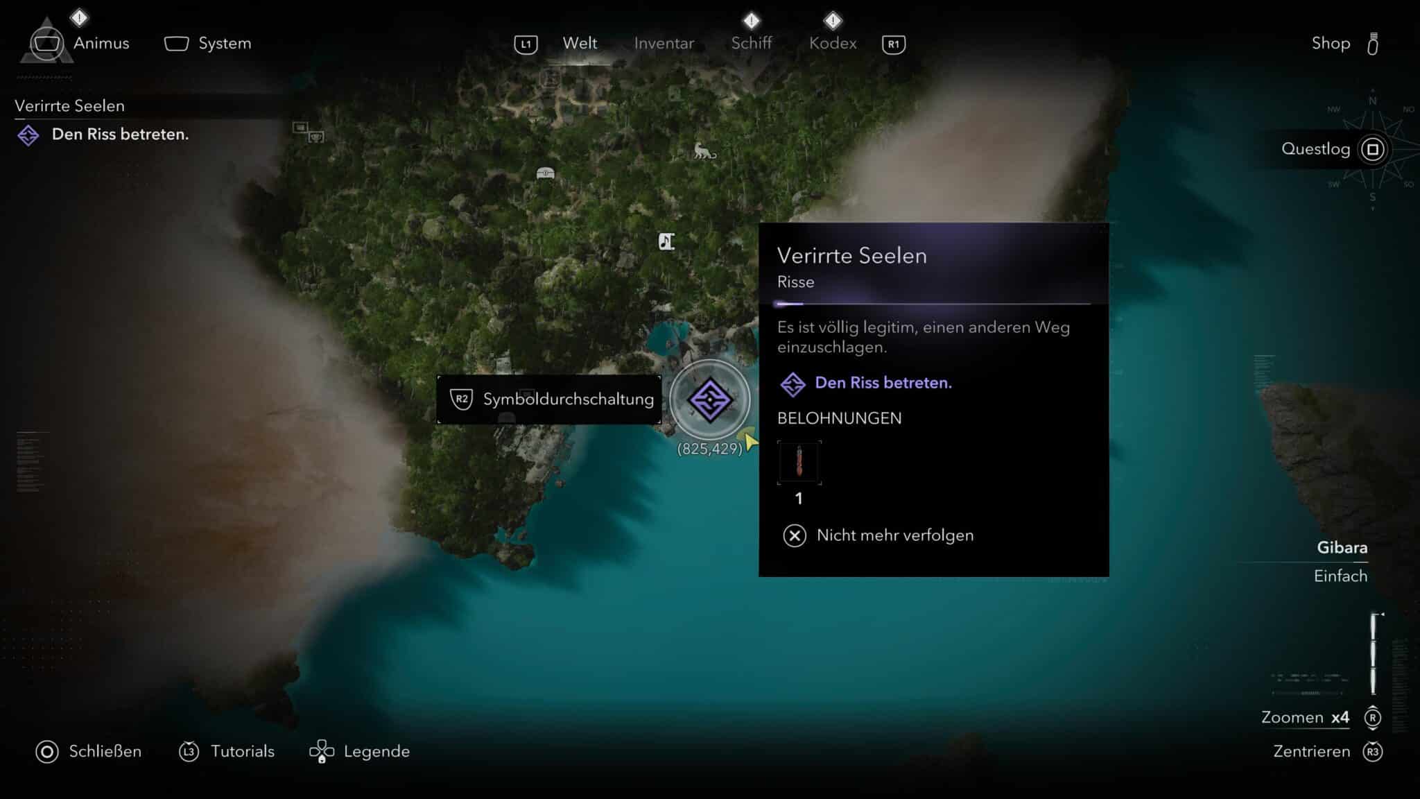 Animus Riss Great Iguana in AC Black Flag Resynced © Ubisoft, Screenshot by DailyGame
