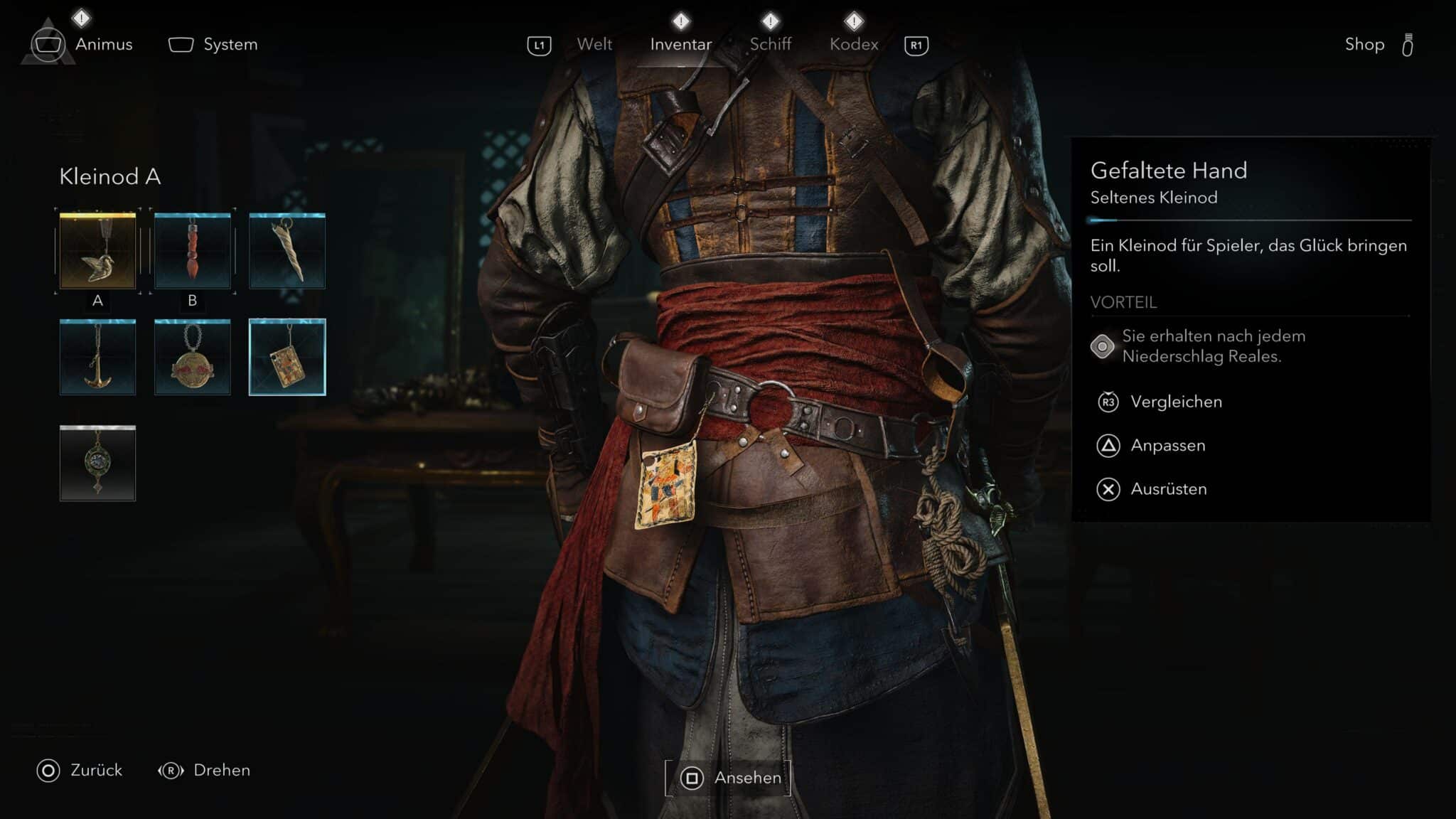 Gefaltete Hand in AC Black Flag Resynced © Ubisoft, Screenshot by DailyGame