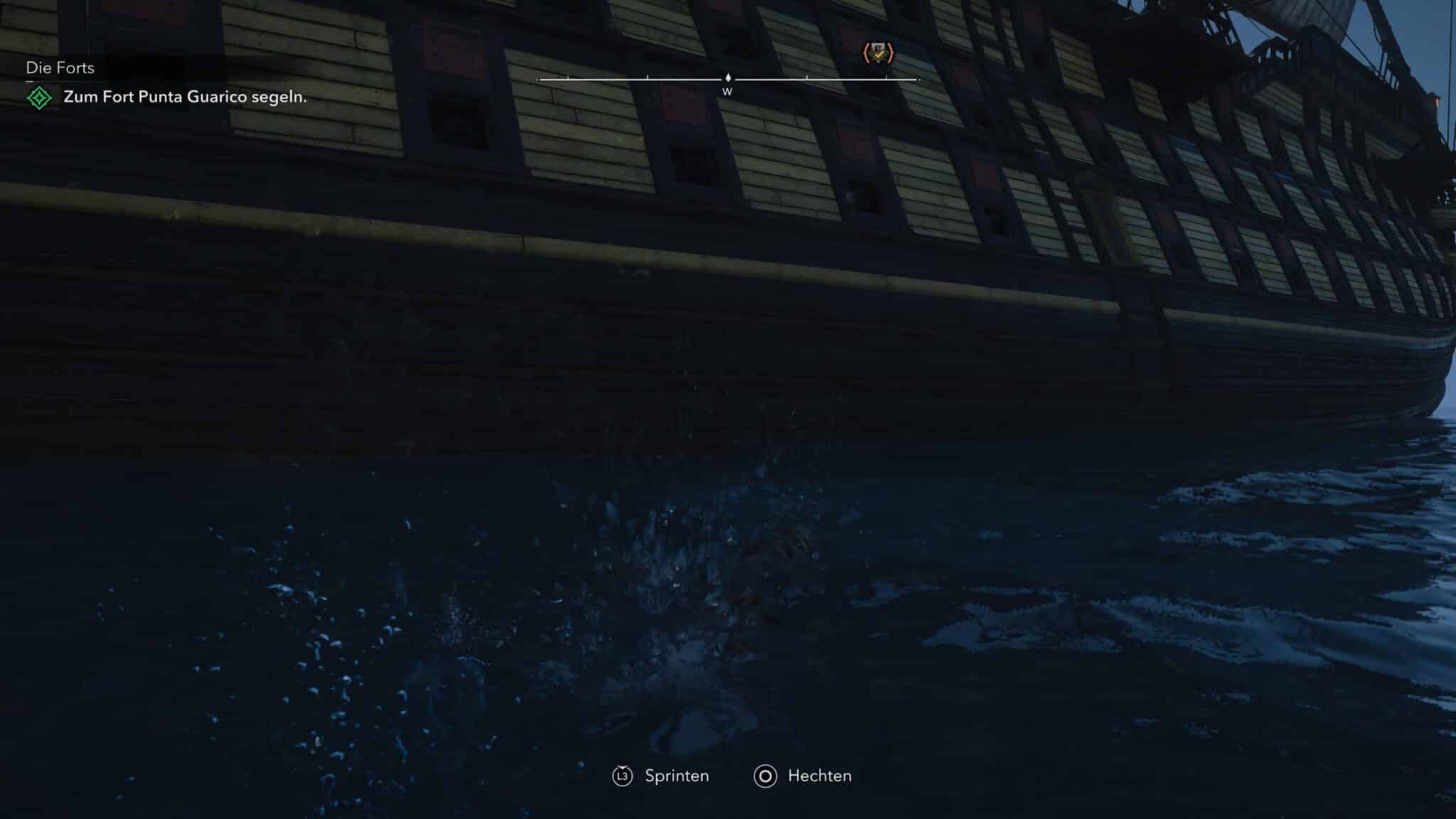 Kriegsschiff leise entern in AC Black Flag Resynced © Ubisoft, Screenshot by DailyGame