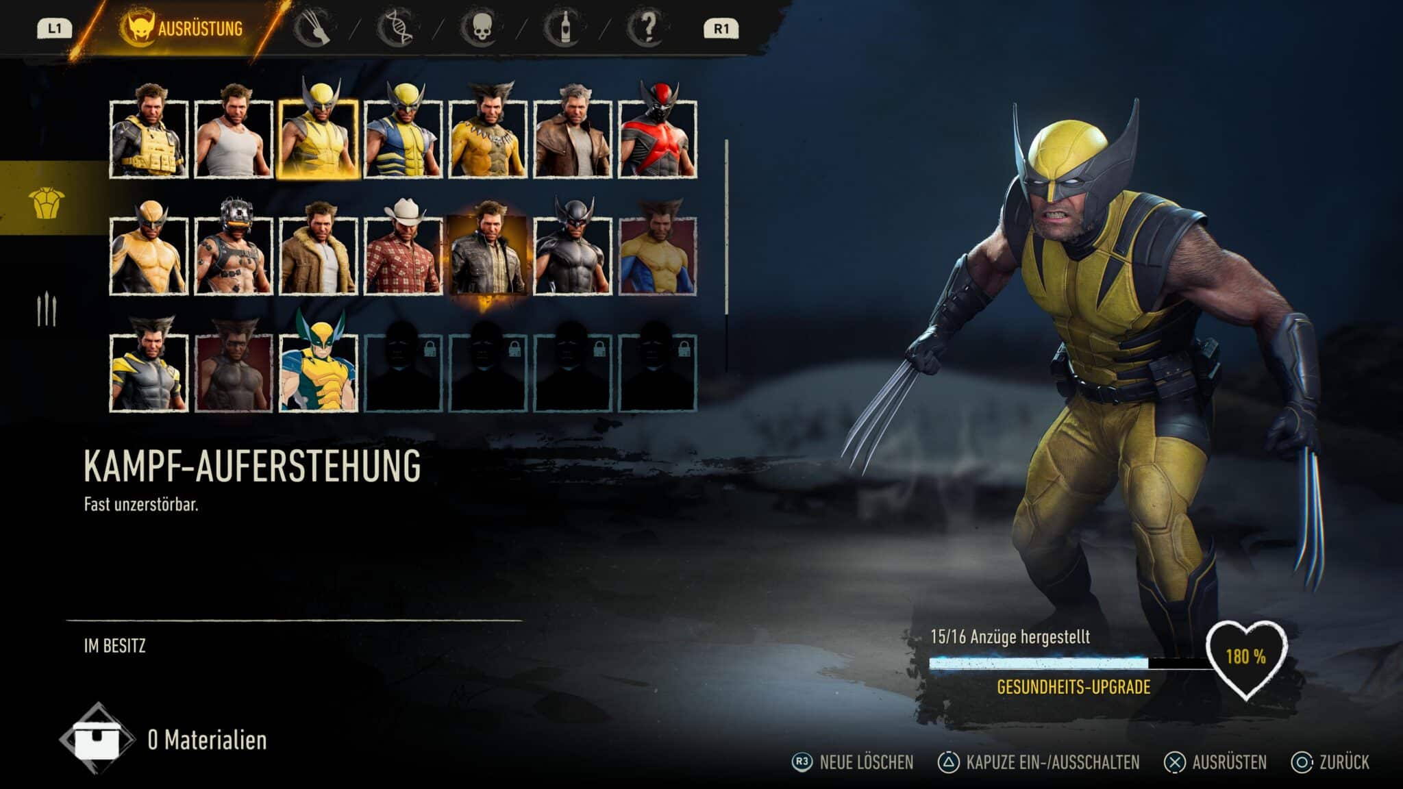 Anzüge in Wolverine © Insomniac Games, Screenshot: DailyGame