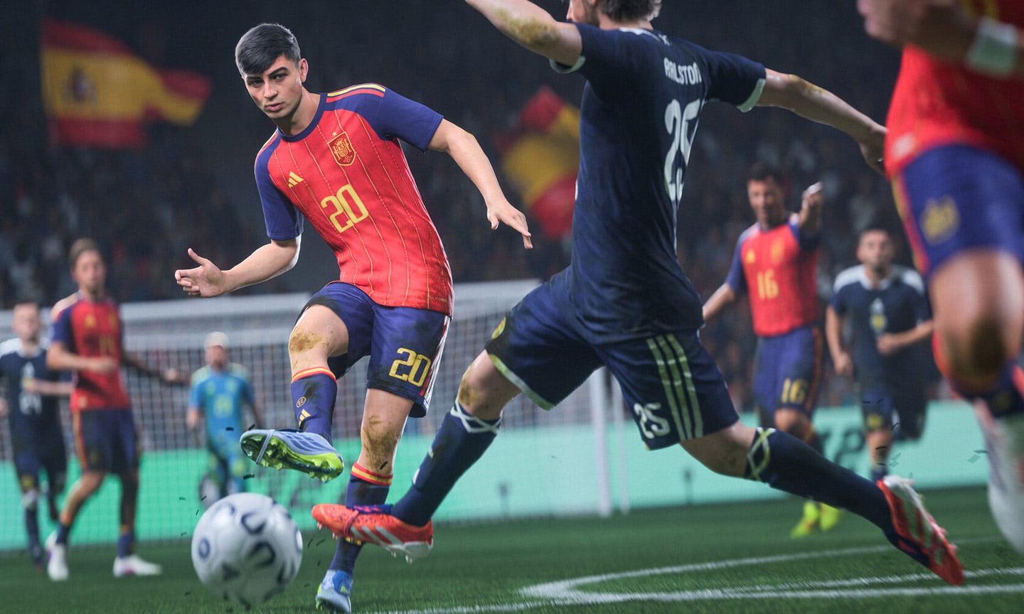 Screenshot aus EA Sports FC 27 Steilpässe müssen in EA Sports FC 27 gezielter gemacht werden. - Bild: Electronic Arts